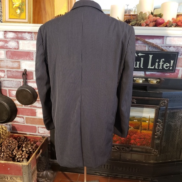 TWIST PLATINUM BLACK PINSTRIPE MENS JACKET L - Picture 3 of 8